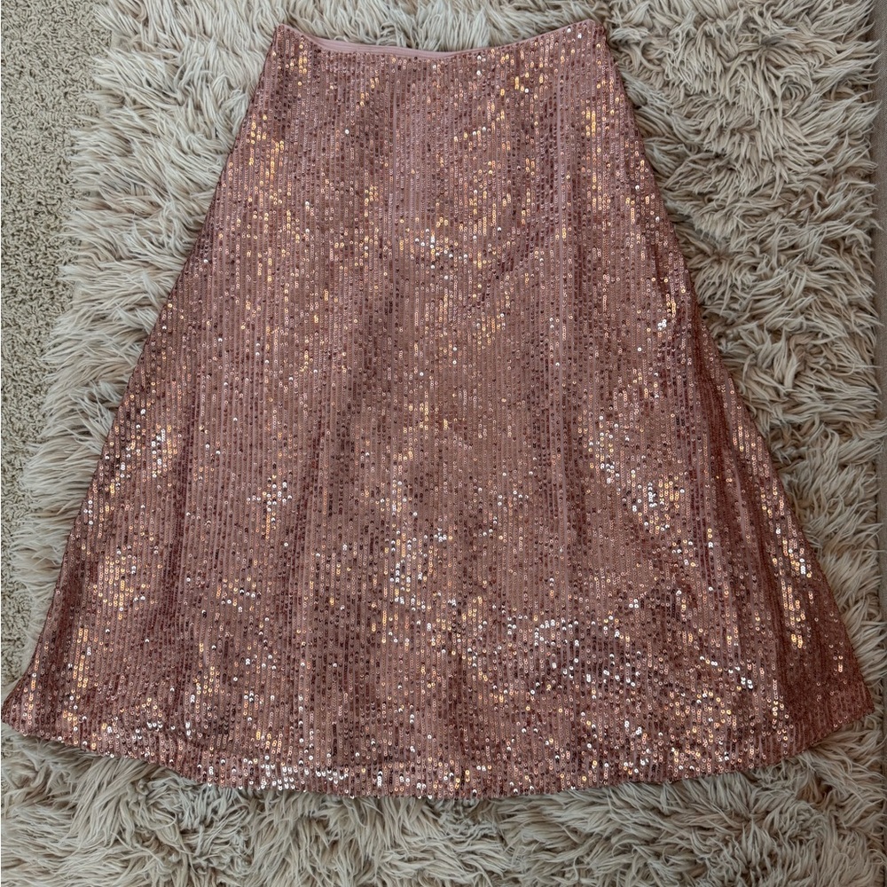 LOFT Sequin Pink Skirt